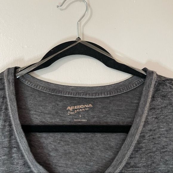 Arizona Gray Three Quarter Sleeve Transparent See Through Tee Shirt - Picture 6 of 7